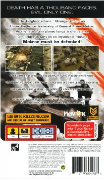 Killzone - Liberation (EU) box cover back